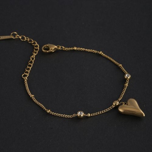 Elegant Heart Charm with Beaded Accents