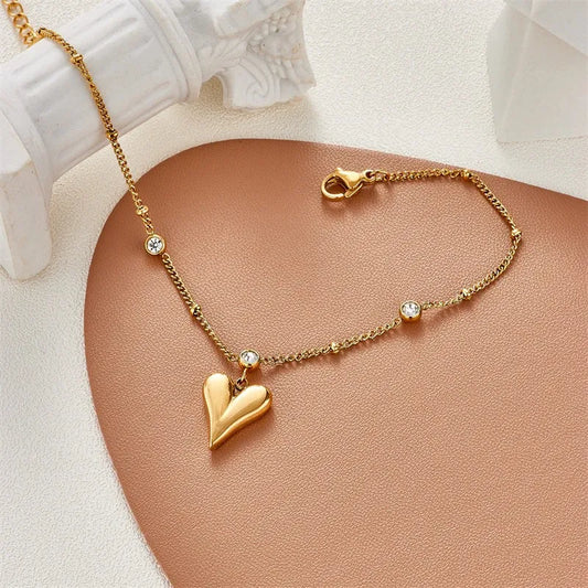 Elegant Heart Charm with Beaded Accents