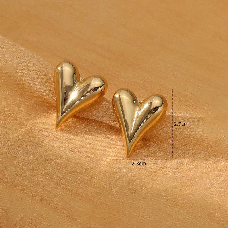 Velamira Elegant Heart-Shaped Stud Earrings