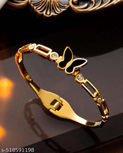 Velamira Black Butterfly Gold-Plated Designer Bracelet